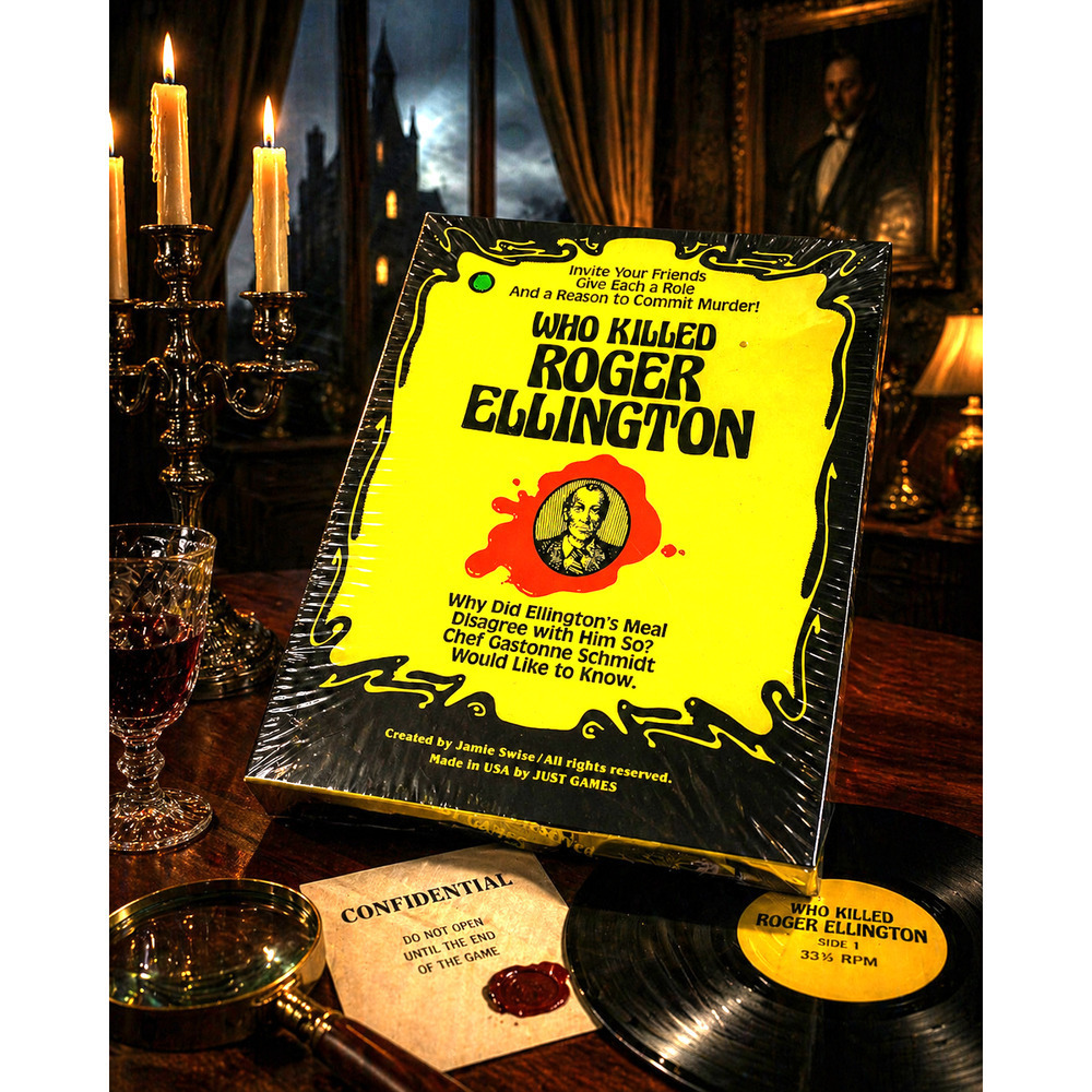 Vintage NEW 1982 Who Killed Roger Ellington? Sealed Murder Mystery Game Record